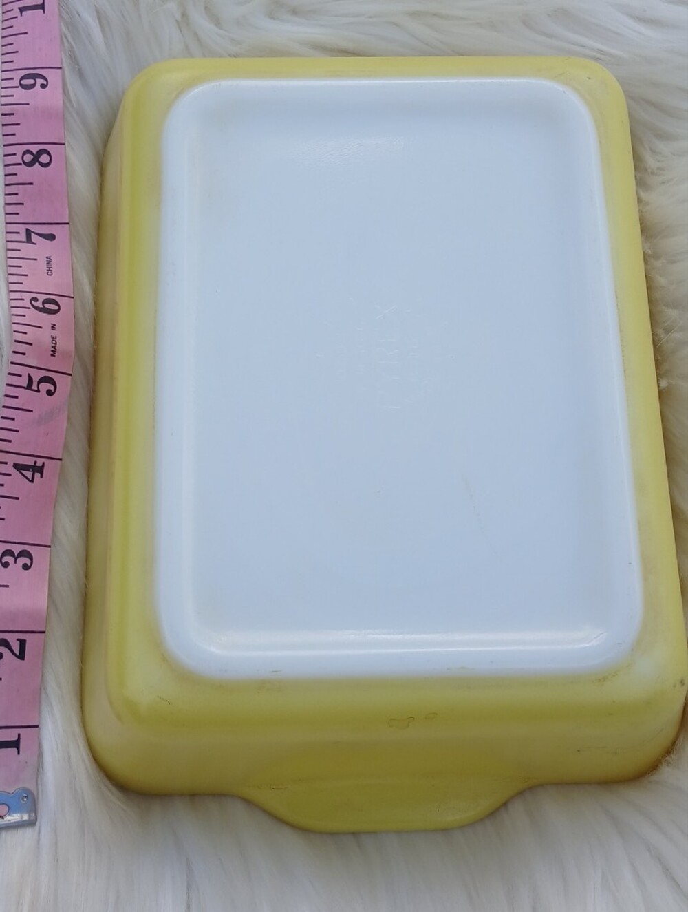 Vintage Pyrex Yellow White Rectangle Casserole Refrigerator Baking Dish mcm vtg
